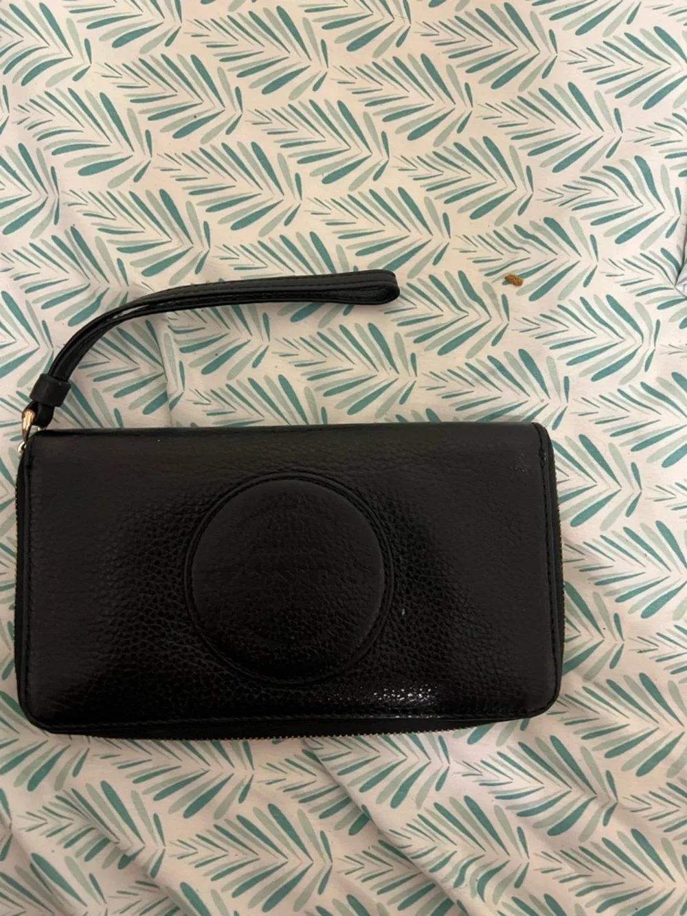 Coach Black Leather Wristlet Clutch